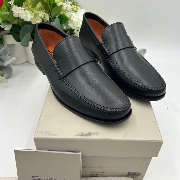 Men’s Santoni PAINE M – 1 slip on loafers size 7.5 US made in Italy main image 8